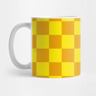 Checkerboard Square Seamless Pattern - Yellow & Orange Mug